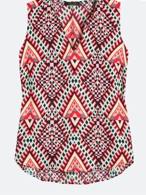 Renee C. Multicolor Geometric V-Neck Camisole